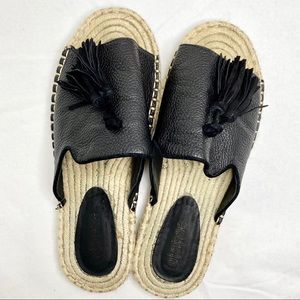 LuLaRoe Espadrille Leather Tassel Slide Sandals